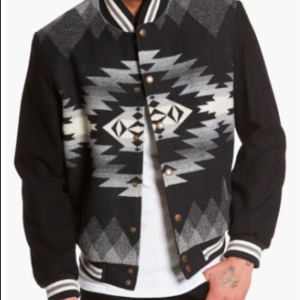 Pendleton Men's Black and Grey Jacket Medium